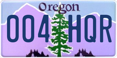 OR license plate 004HQR