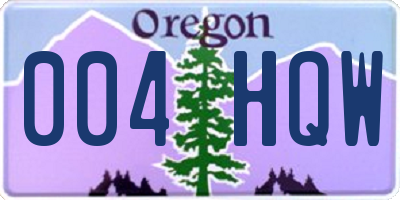 OR license plate 004HQW