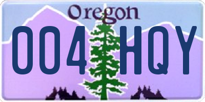 OR license plate 004HQY