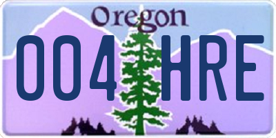 OR license plate 004HRE