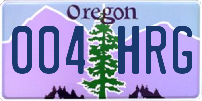 OR license plate 004HRG