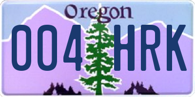 OR license plate 004HRK