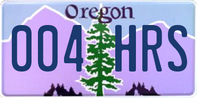 OR license plate 004HRS