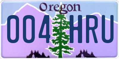 OR license plate 004HRU