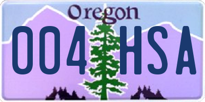 OR license plate 004HSA