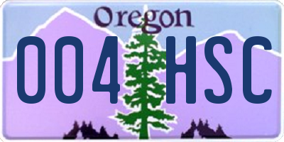 OR license plate 004HSC