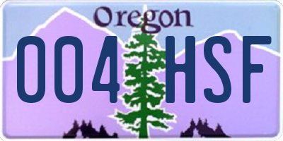 OR license plate 004HSF