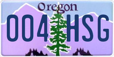 OR license plate 004HSG