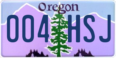 OR license plate 004HSJ