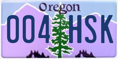 OR license plate 004HSK