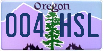 OR license plate 004HSL