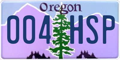 OR license plate 004HSP