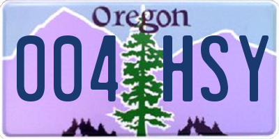 OR license plate 004HSY