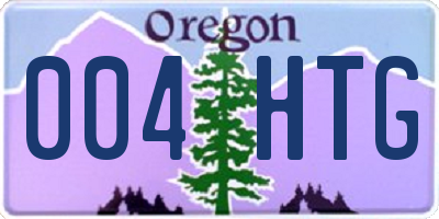 OR license plate 004HTG