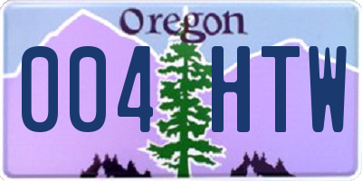 OR license plate 004HTW