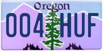 OR license plate 004HUF