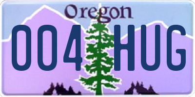 OR license plate 004HUG
