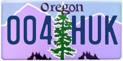 OR license plate 004HUK