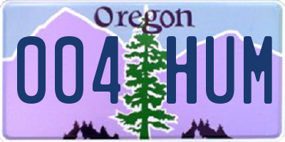 OR license plate 004HUM