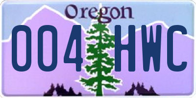 OR license plate 004HWC
