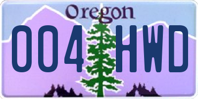 OR license plate 004HWD