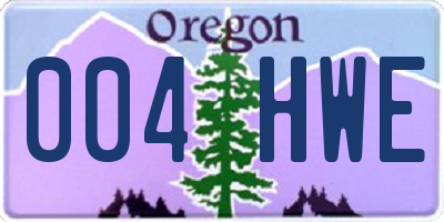 OR license plate 004HWE