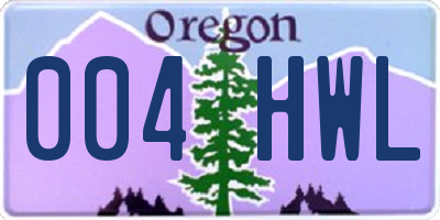 OR license plate 004HWL