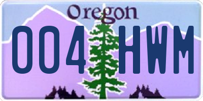 OR license plate 004HWM