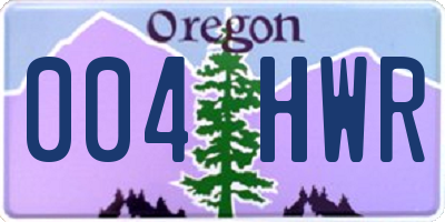 OR license plate 004HWR