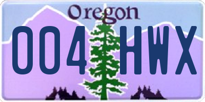OR license plate 004HWX
