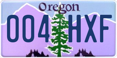 OR license plate 004HXF