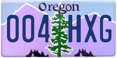 OR license plate 004HXG