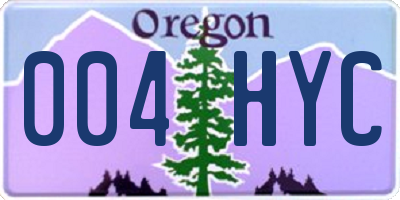 OR license plate 004HYC