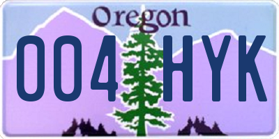 OR license plate 004HYK