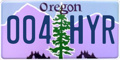 OR license plate 004HYR
