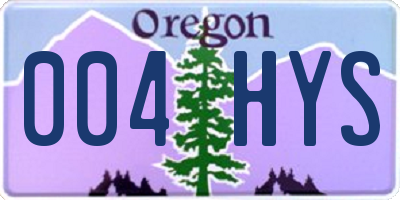 OR license plate 004HYS