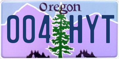 OR license plate 004HYT