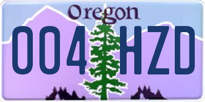 OR license plate 004HZD