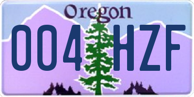 OR license plate 004HZF