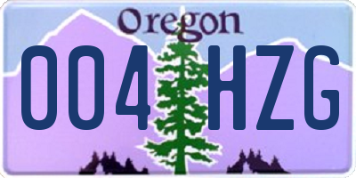 OR license plate 004HZG