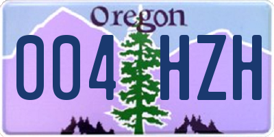 OR license plate 004HZH