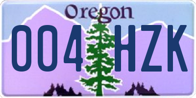 OR license plate 004HZK