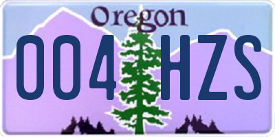 OR license plate 004HZS