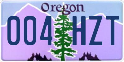 OR license plate 004HZT
