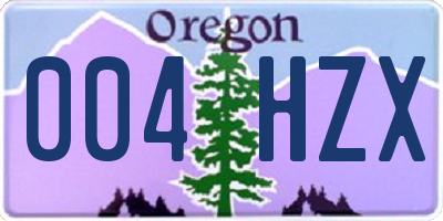 OR license plate 004HZX