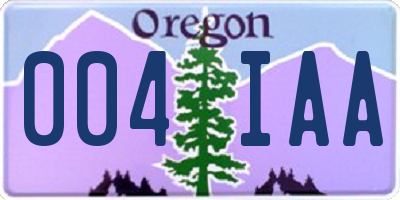 OR license plate 004IAA