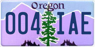 OR license plate 004IAE