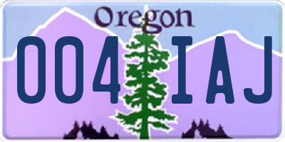 OR license plate 004IAJ