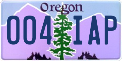 OR license plate 004IAP