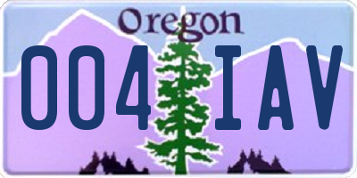 OR license plate 004IAV